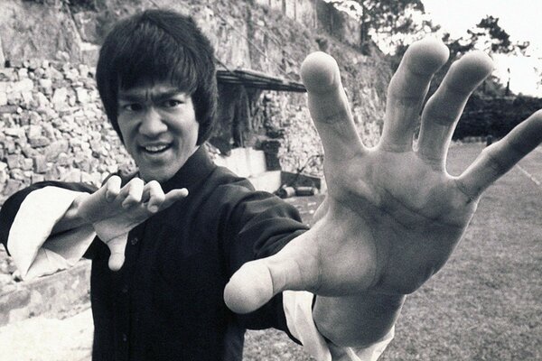 Actor de artes marciales, foto en Blanco y negro