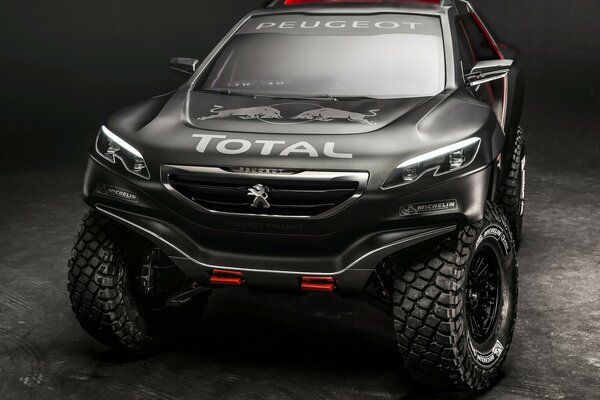 Peugeot SUV with bulls on the hood