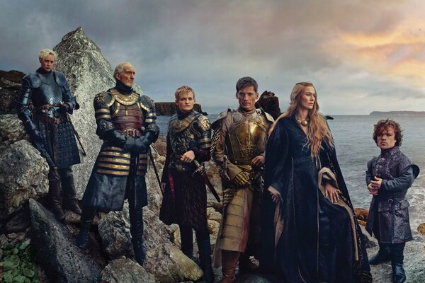 A shot from the movie game of Thrones with the main actors