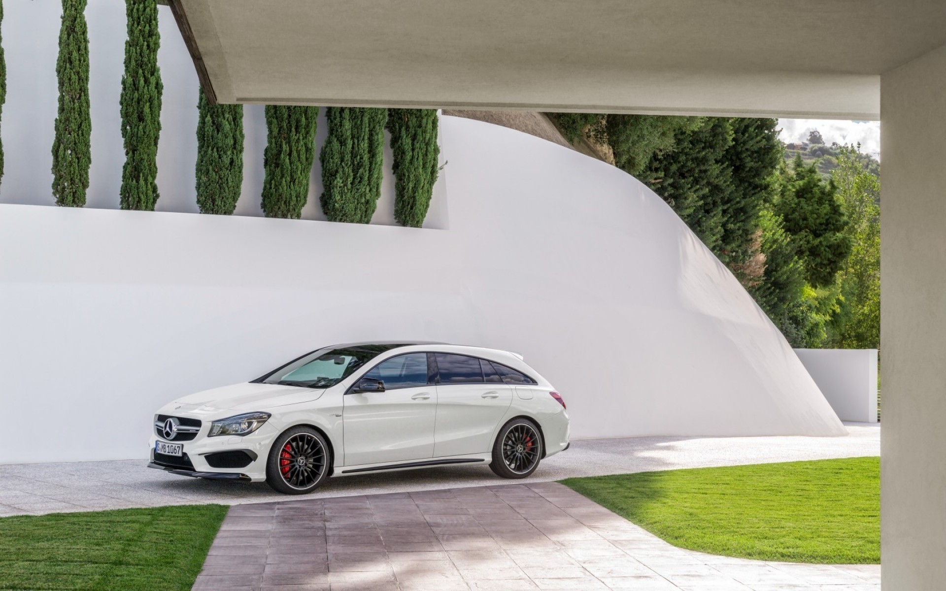 mercedes-benz car vehicle grass mercedes cla 45 amg