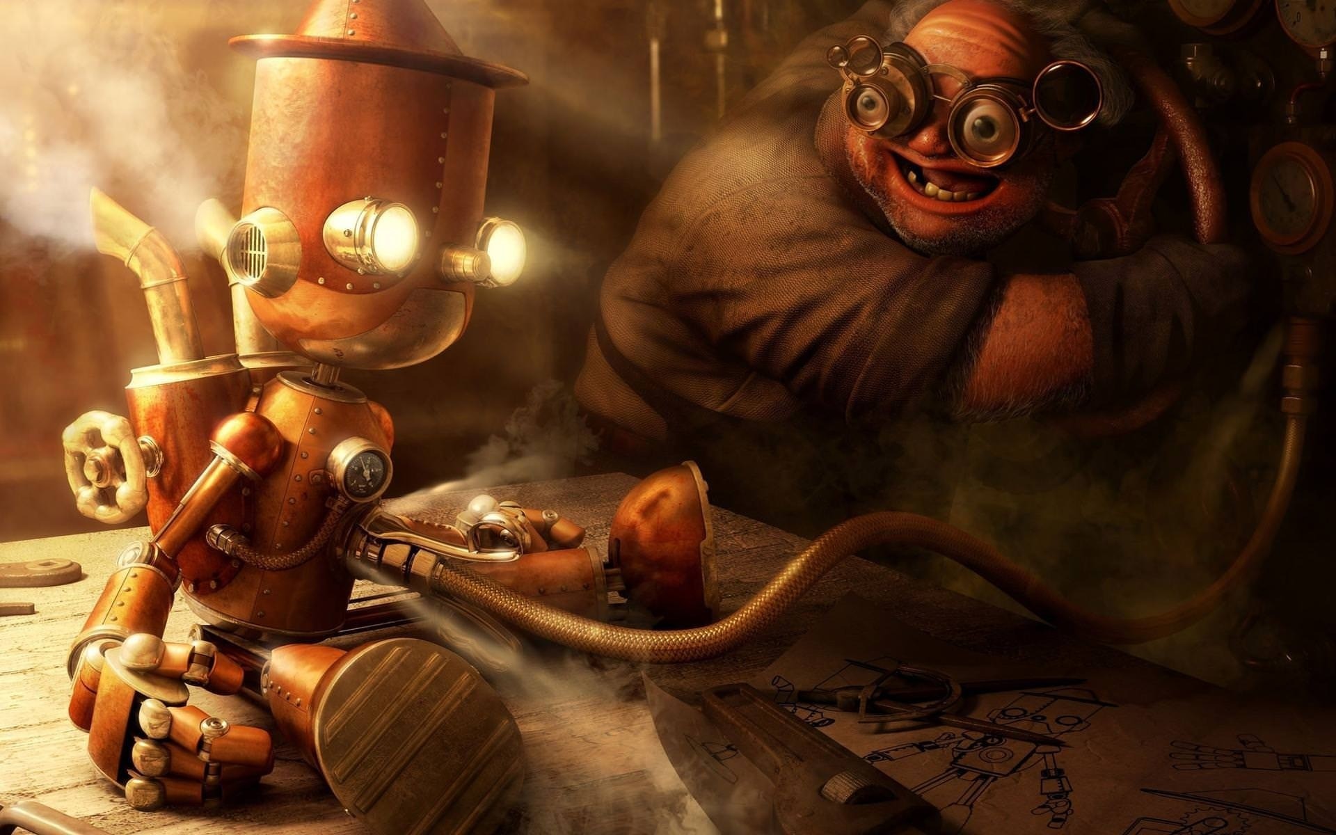 человек один оружие пистолет стимпанк