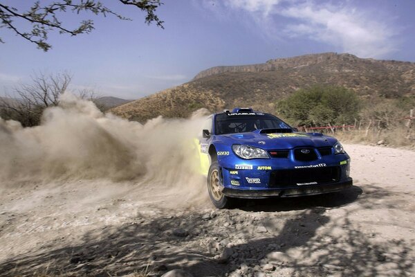 Test drive in the hot desert nature