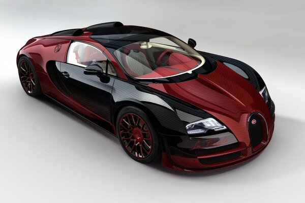 Coche de carreras Bugatti en rojo