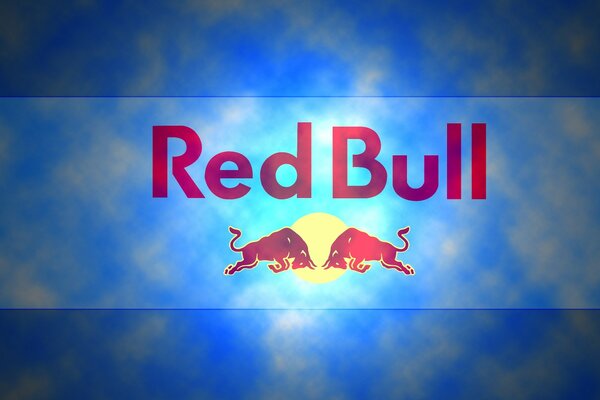 Red Bull logo: bulls against the sky and sun