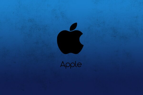 Emblema de apple sobre fondo azul profundo