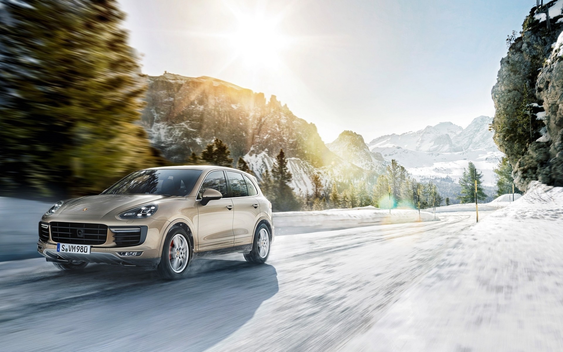 porsche schnee winter auto straße auto eis reisen kälte landschaft frost gefroren berge