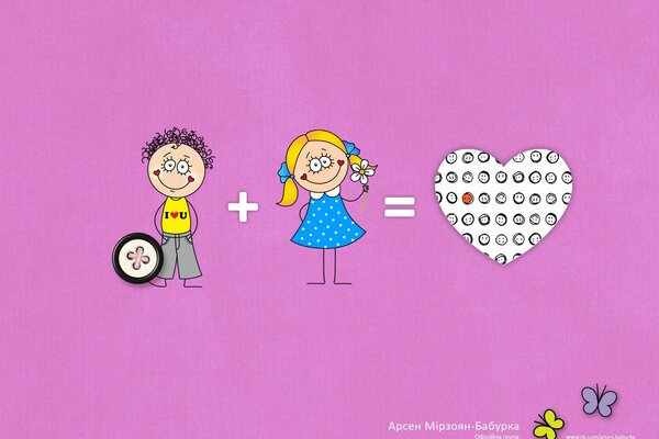 Cute Children s illustration about love