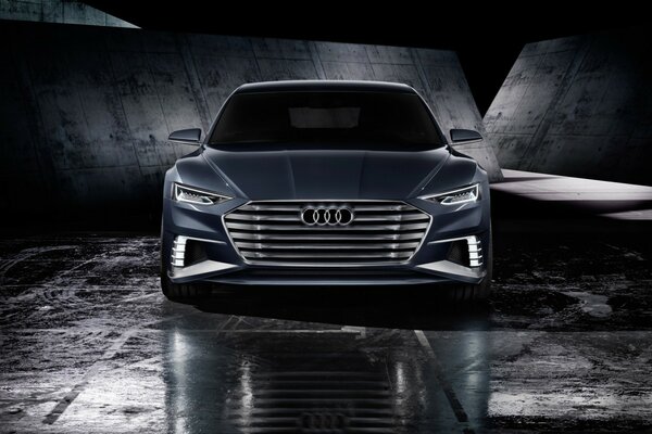 Beautiful audi on a gray background