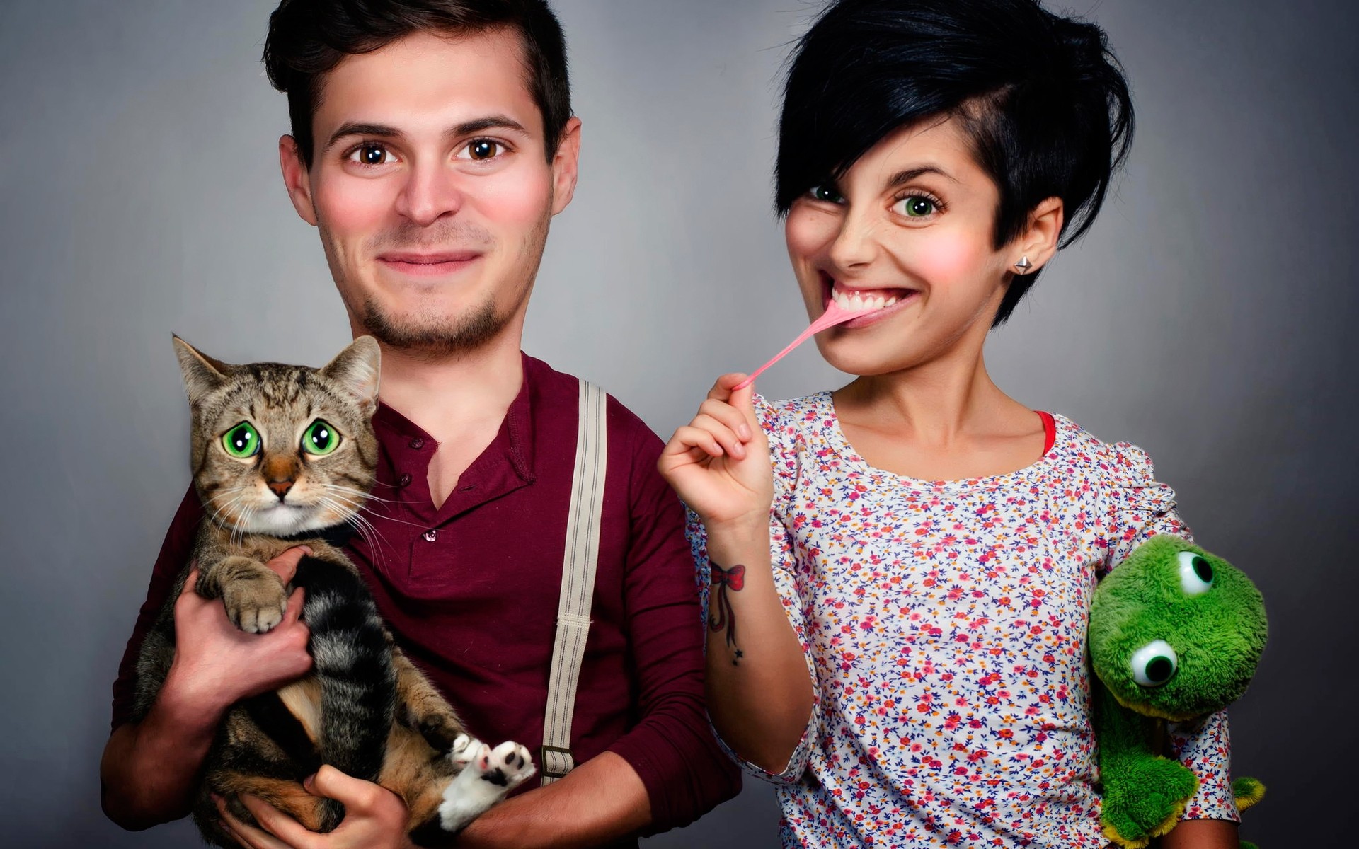 портрет женщина милые молодой любовь довольно девушка красивые взрослый один удовольствие студия смешно смешные фото смешные семейные кошка