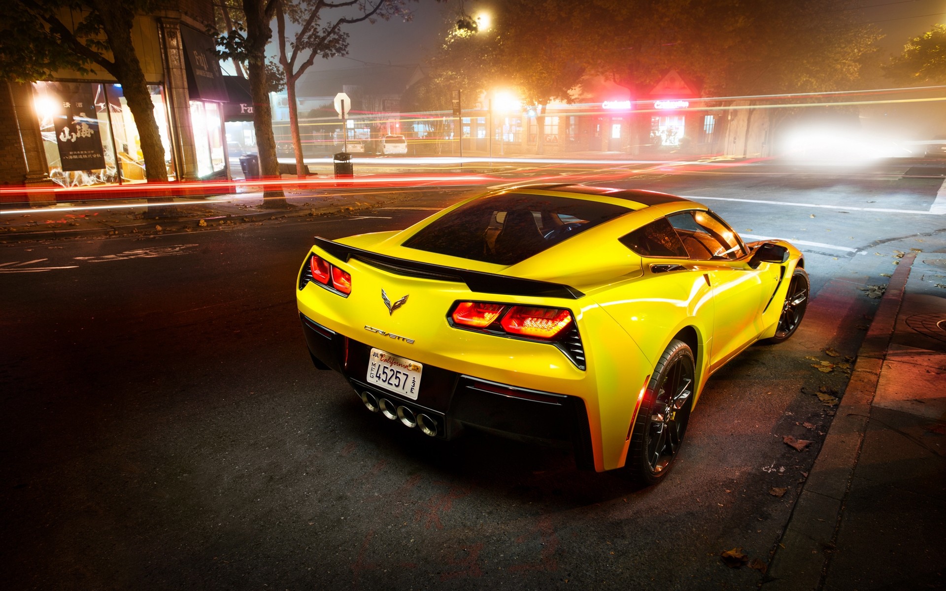 chevrolet voiture voiture chaussée flou système de transport route automobile noir action dépêchez-vous chevrolet corvette stingray z51 voiture de muscle