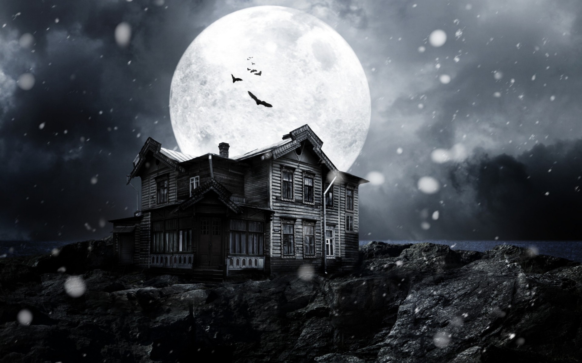 movies moon astronomy snow winter sky light planet exploration space satellite ball-shaped landscape travel science a haunted house