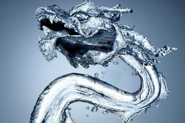 Abstract transparent water dragon