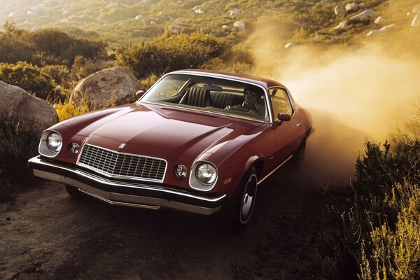 Chevrolet car climbs uphill