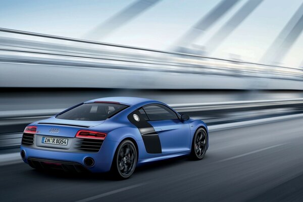 Blue Audi rear view