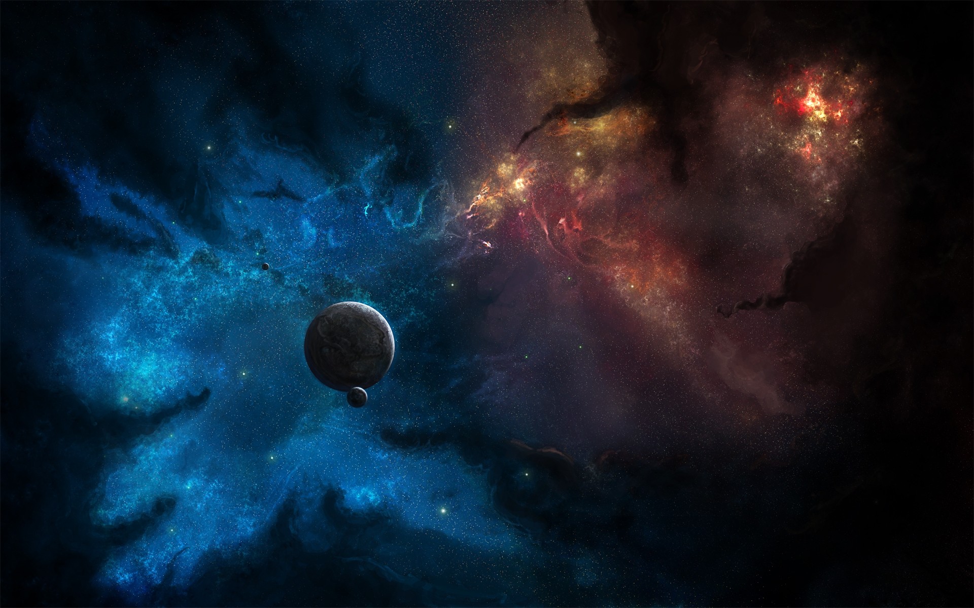 space moon astronomy galaxy exploration dark science eclipse background space landscape stars planets