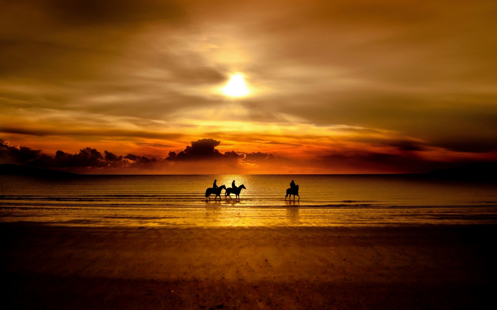 paysage coucher de soleil aube soleil eau plage crépuscule mer silhouette paysage océan soir réflexion rétro-éclairé ciel