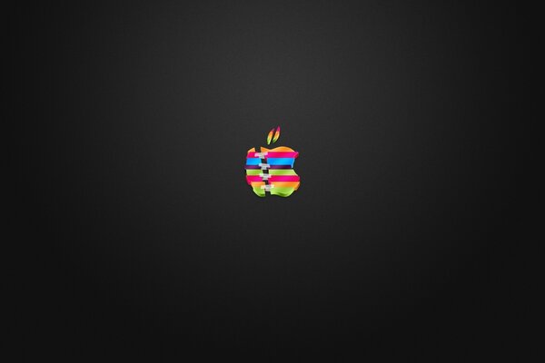 Emblema multicolor de apple sobre fondo negro