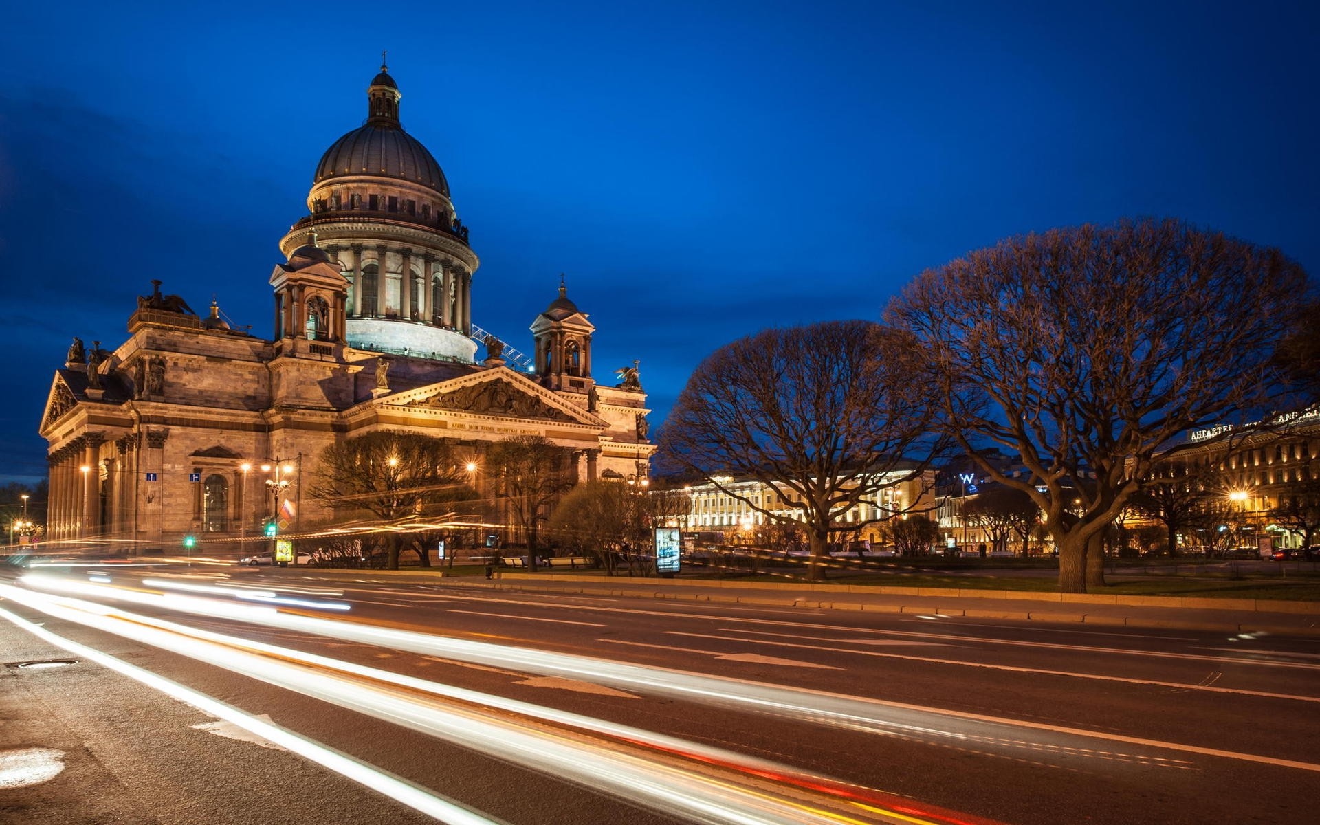 russia architecture travel city dusk street evening outdoors road building sky light sunset st. petersburg night lights