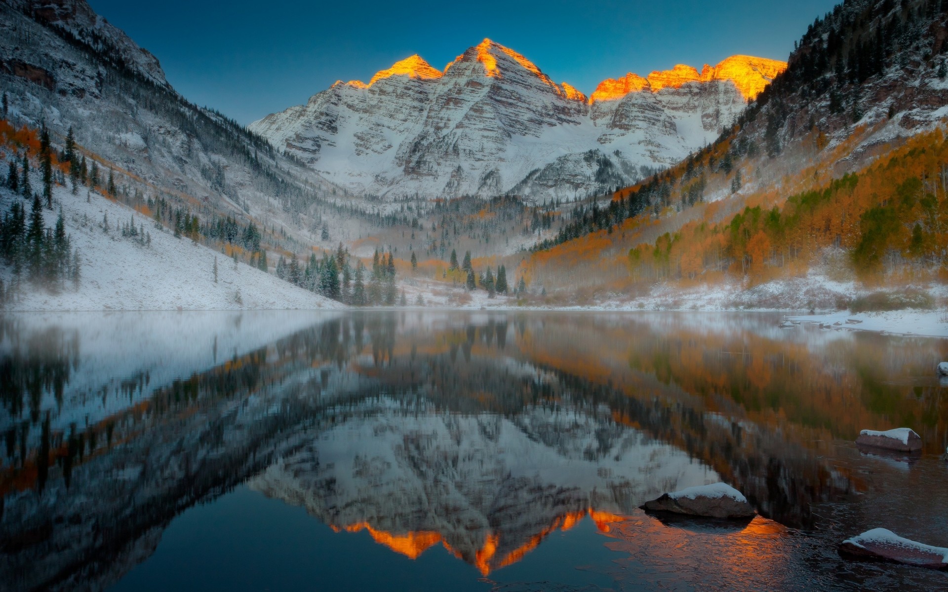 usa śnieg góry krajobraz zima lód sceniczny podróże natura jezioro woda zimno na zewnątrz drewno niebo lodowiec odbicie góra aspen kolorado odbicie jezioro