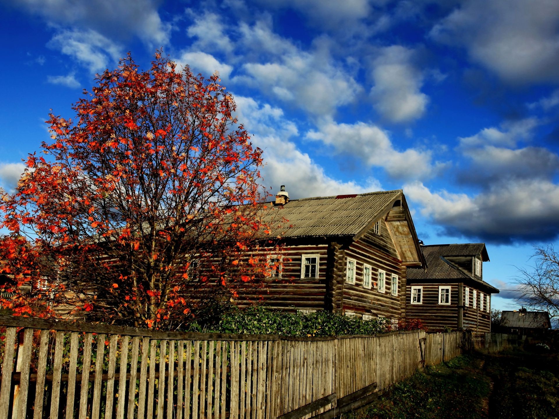 otoño casa madera árbol casa cielo arquitectura hogar al aire libre cerca cobertizo