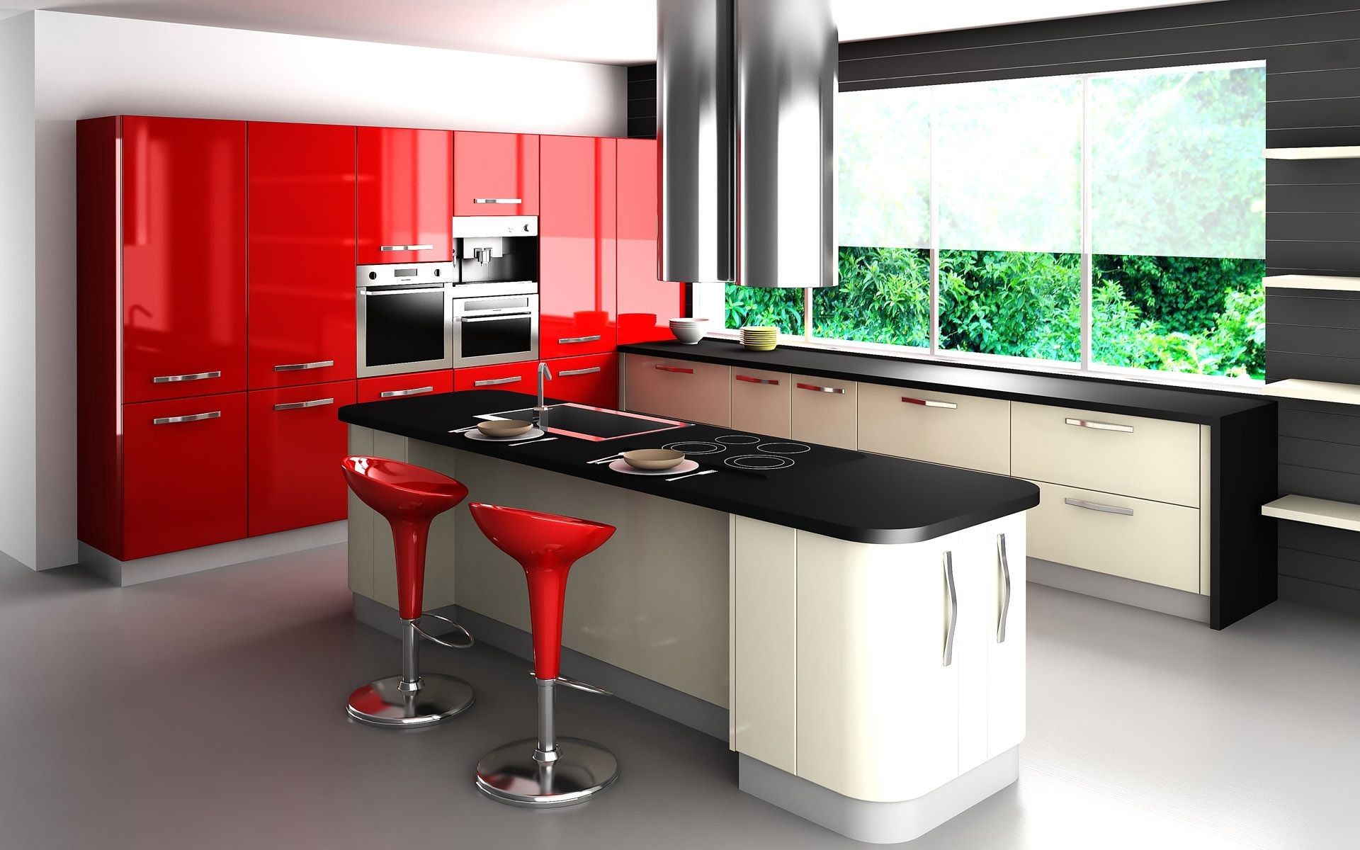 cucina moderno mobili interno camera interno interior design famiglia tavolo posto finestra appartamento piano cottura forno in acciaio inox contatore sedia studio