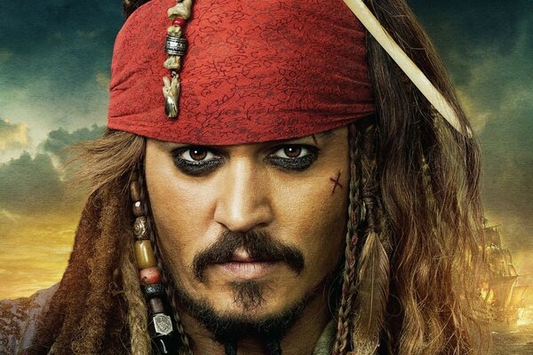 Retrato de Jack Sparrow en primer plano