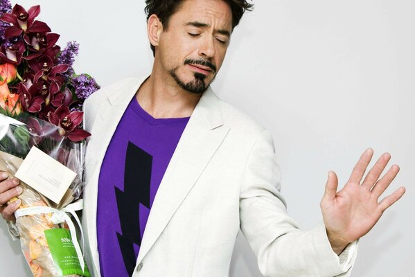 Actor flowers actor robert downey Jr. robert downey Jr.