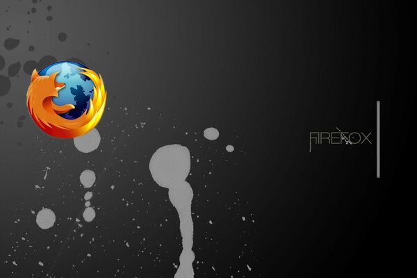 Firefox browser. Logo on a dark background