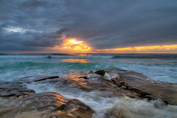 Beautiful sunset on the sea