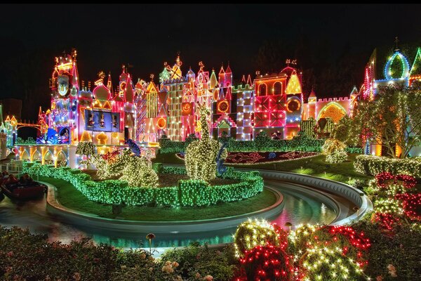 Disneyland небо весело christmas ярко праздник красиво