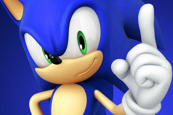 Sonic menacingly shows a gesture