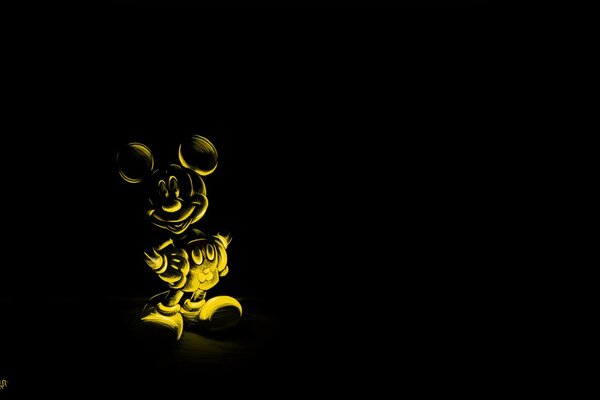 Silueta nocturna de Mickey mouse