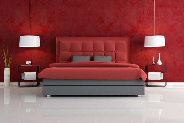 The red colors of the perfect room