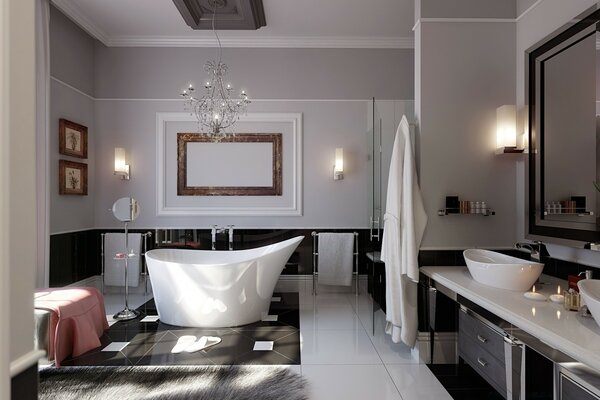 Modern bathroom design. Everything is selected with taste, nothing superfluous for the bathroom