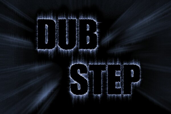 The word dubstep written in a font with lightning bolts