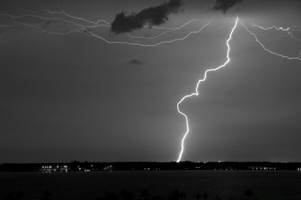 Thunder and lightning over the city