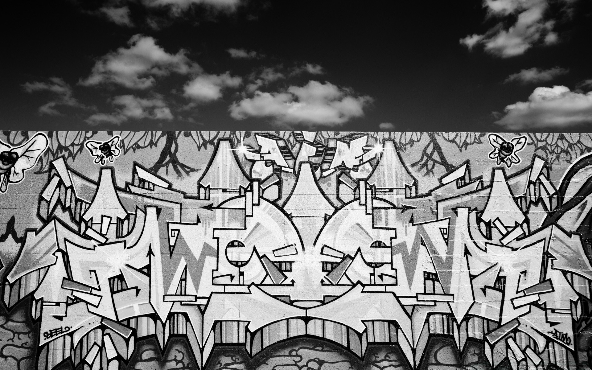 black and white illustration art graffiti design desktop