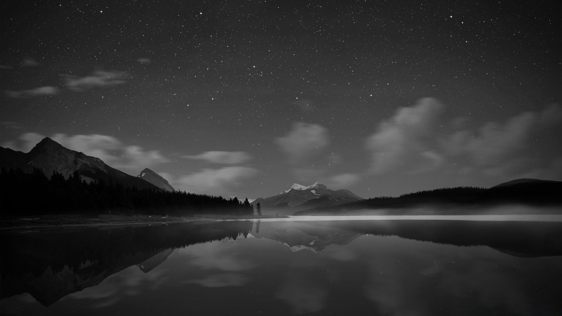 черно-белое пейзаж небо луна закат рассвет горы озеро шторм воды снег вечером туман природа путешествия солнце монохромный свет на открытом воздухе
