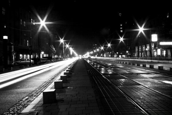 Monochrome Straße Straßen der Nachtstadt