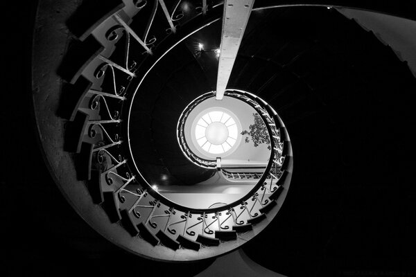 A look from below at the twisted staircase