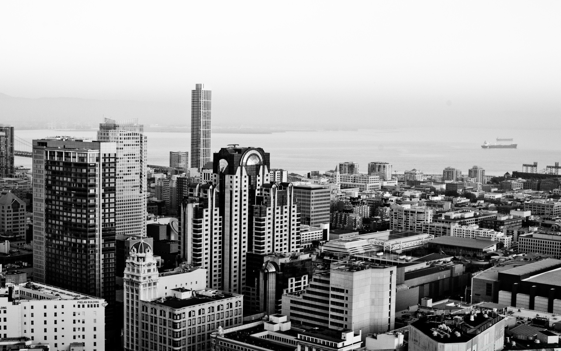 noir et blanc ville gratte-ciel skyline architecture ville maison centre-ville voyage bureau urbain moderne panoramique