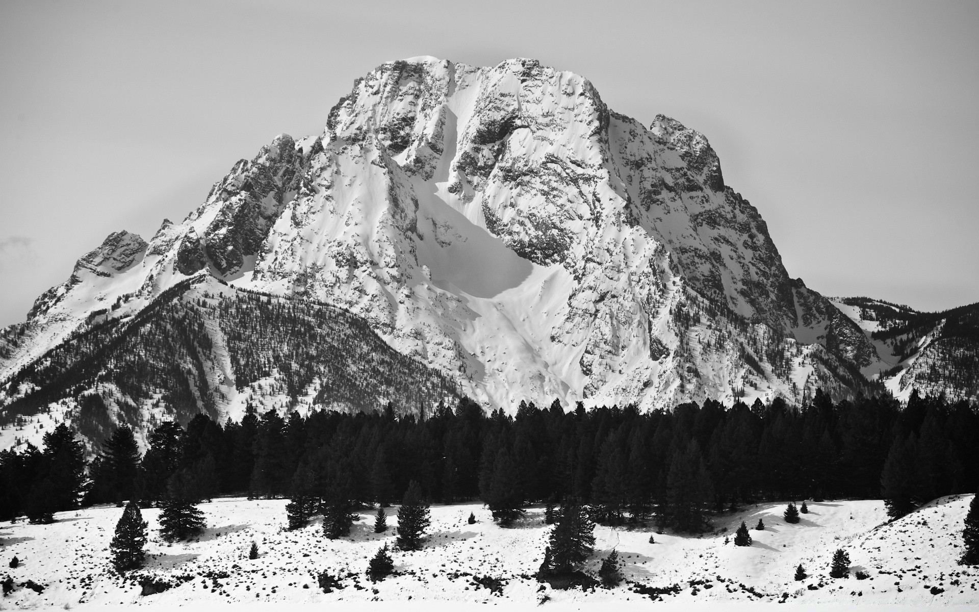 black and white snow mountain ice winter mountain peak landscape glacier nature travel high scenic cold outdoors rock climb valley hike sky