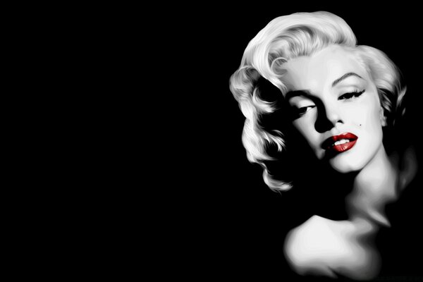 Black and white portrait of Marilyn Monroe