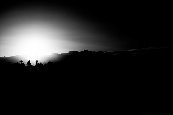 Vegas sunset black and white