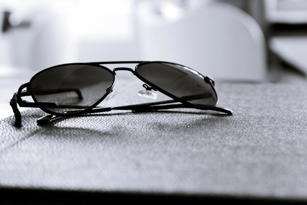 Sunglasses on a gray background