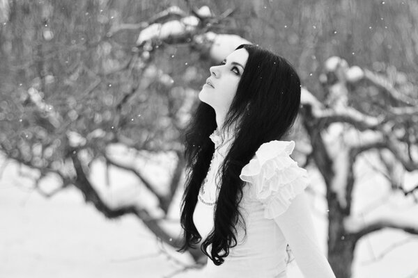 Portrait de fille d une femme Monochrome