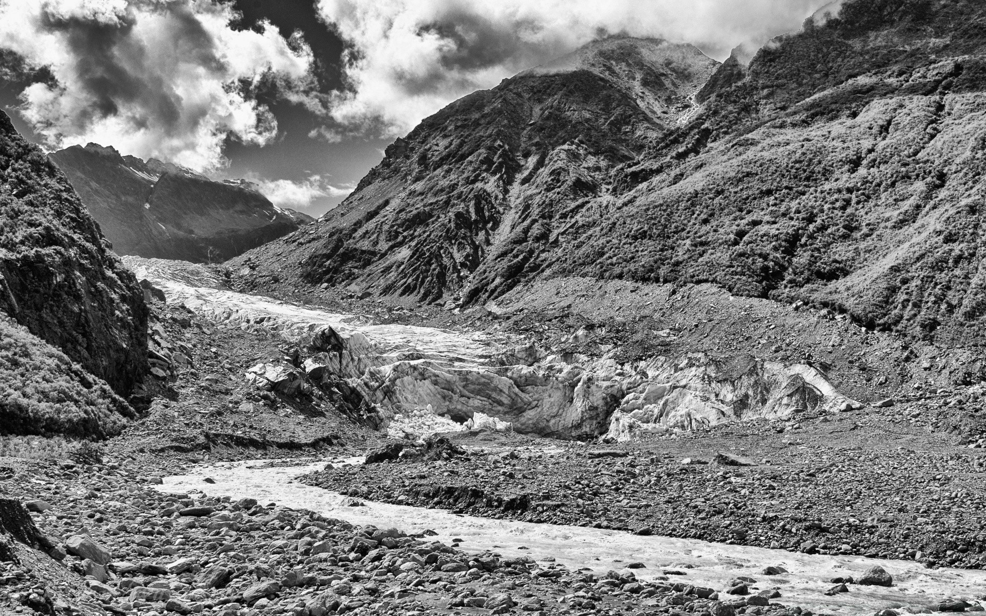 black and white landscape mountain travel nature rock water outdoors sky valley scenic hill park