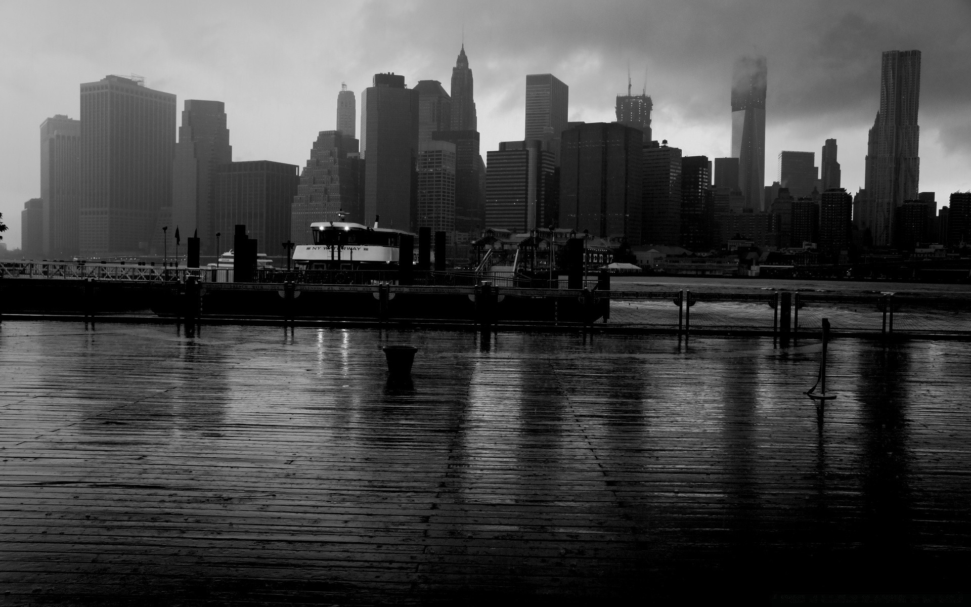 noir et blanc skyline ville gratte-ciel centre-ville architecture ville rivière réflexion eau quai bureau coucher de soleil maison ciel monochrome voyage tour pont aube