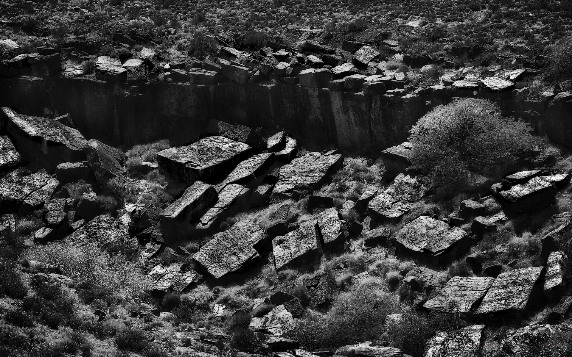 czarny i biały woda rock na zewnątrz monochromatyczny krajobraz kamień podróży