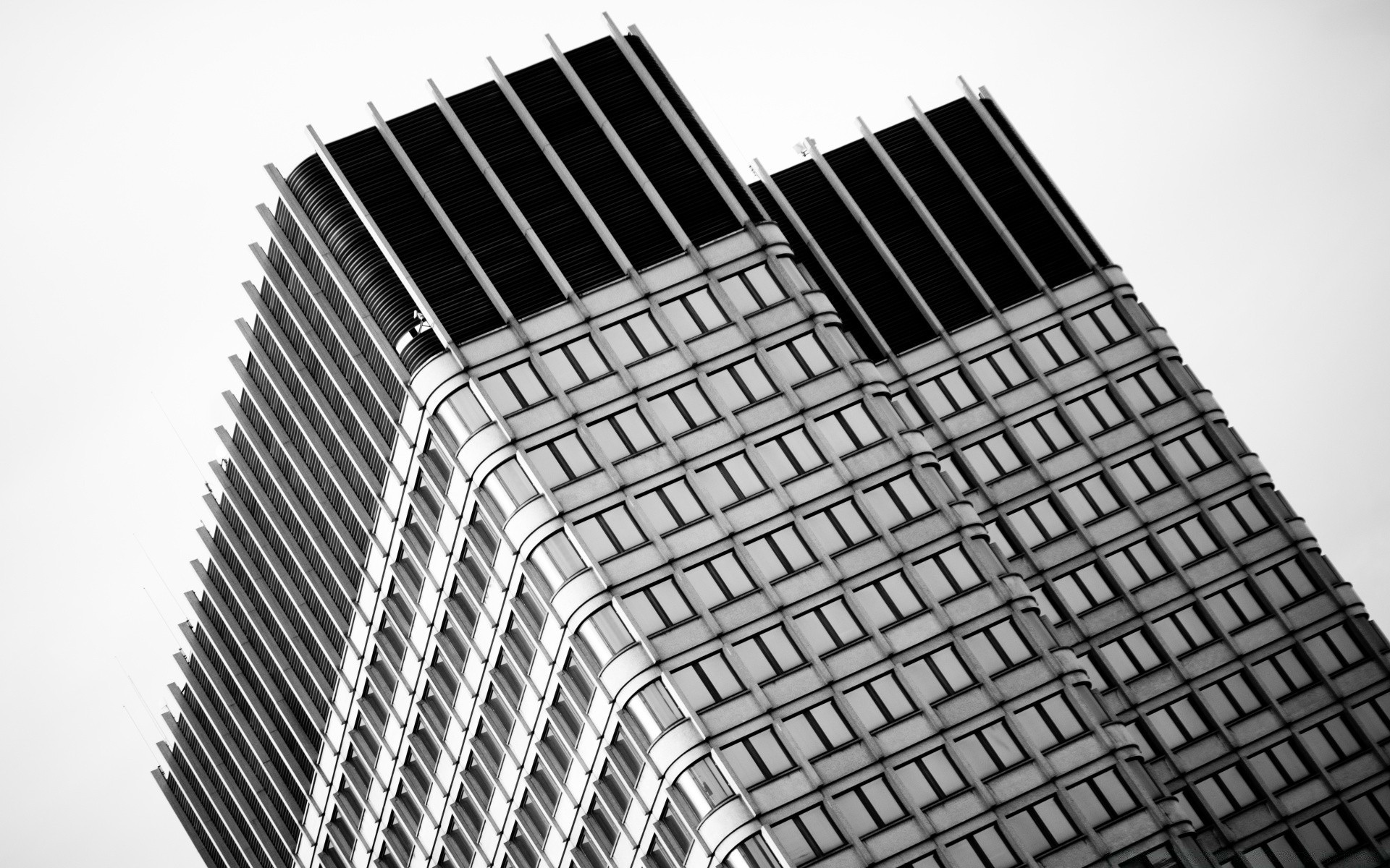 noir et blanc architecture bureau entreprise moderne maison gratte-ciel verre finance fenêtres ville